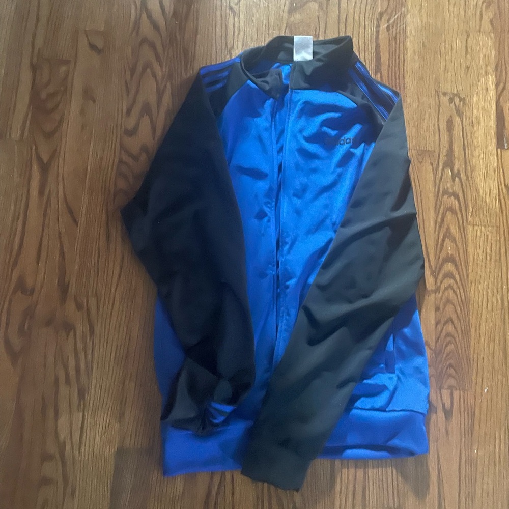 adidas Men's Royal Blue and Black polyester  track Jacket